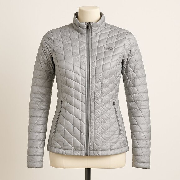 The North Face Women’s Silver Thermoball Jacket Lightweight Quilted Outerwear L - Picture 2 of 12
